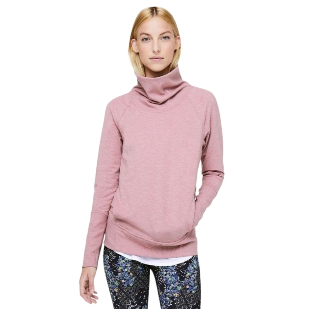 Lululemon Heathered Vintage Mauve High Lines Pullover Size 8